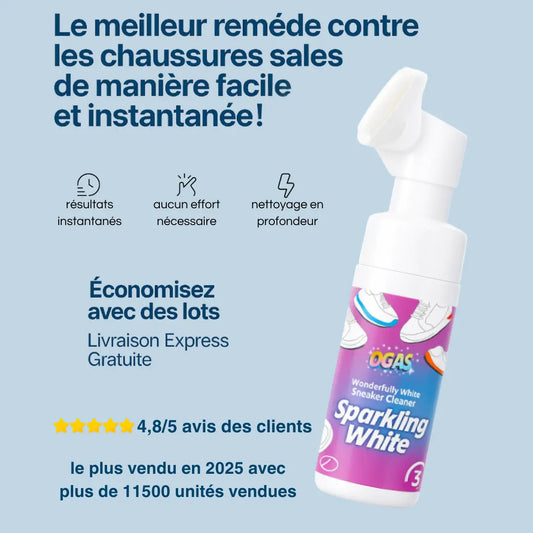🧼👟 Nettoyant Mousse Chaussures + Brosse – Pour des Chaussures Propres en Quelques Secondes ✨