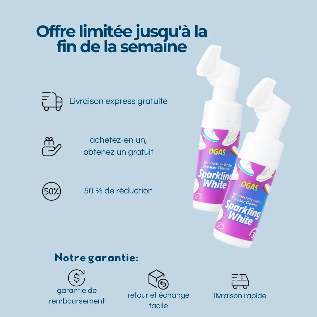 🧼👟 Nettoyant Mousse Chaussures + Brosse – Pour des Chaussures Propres en Quelques Secondes ✨